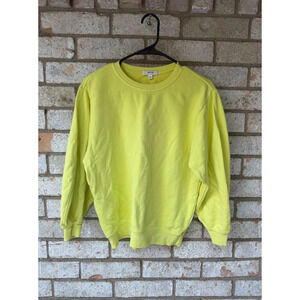 AGOLDE Women’s Neon Yellow Crewneck Sweatshirt Size Medium NWOT 100% Cotton